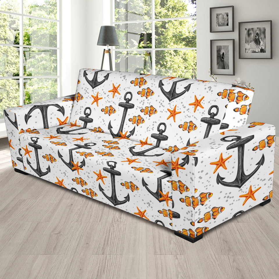 Clown Fish Pattern Print Design 02 Sofa Slipcover