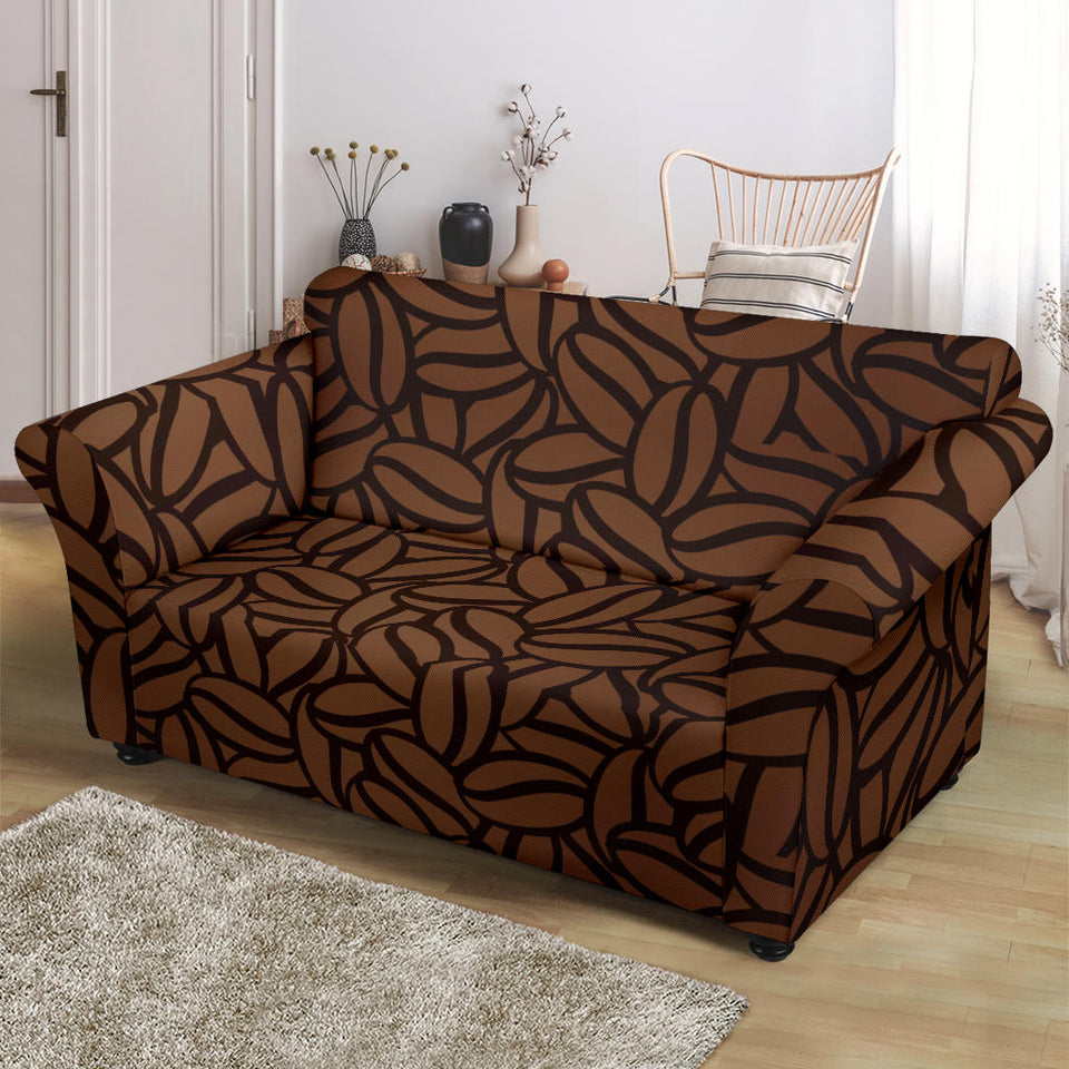 Coffee Bean Pattern Loveseat Couch Slipcover