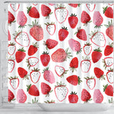 Watercolor Hand Drawn Beautiful Strawberry Pattern Shower Curtain Fulfilled In US
