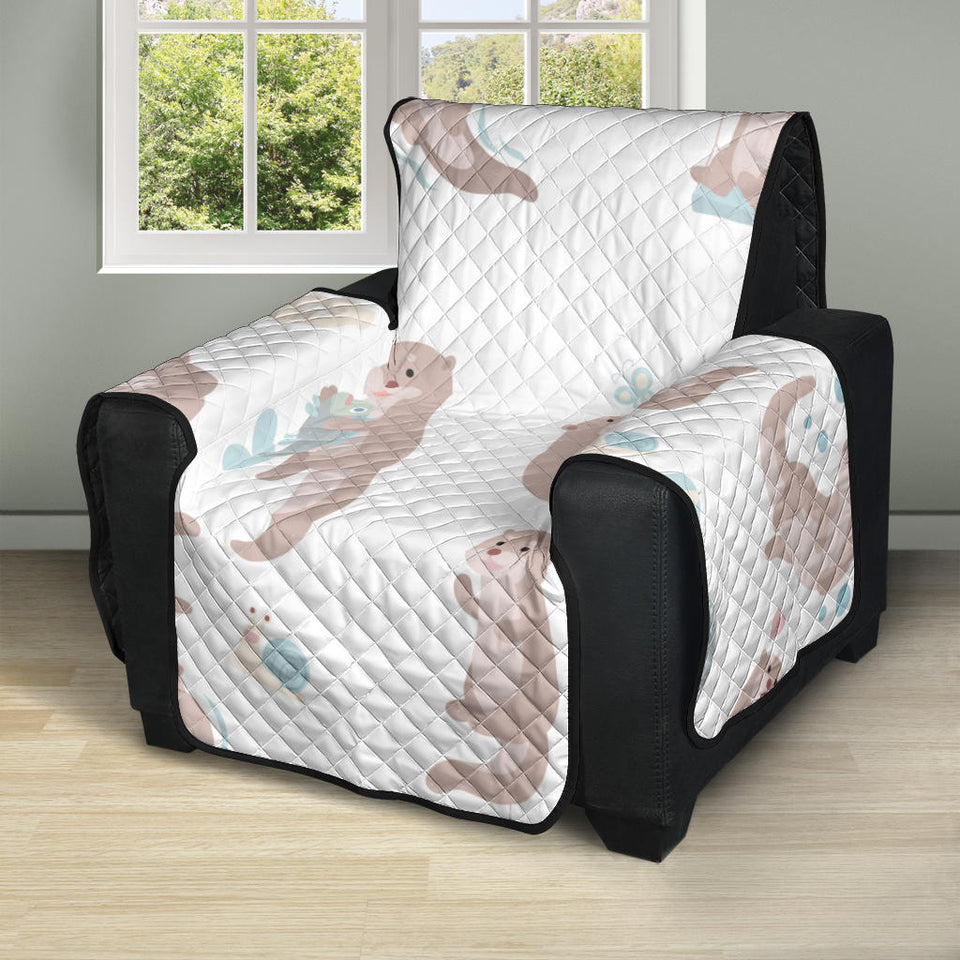 Cute sea otters pattern Recliner Cover Protector
