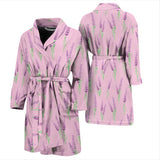 Lavender Pattern Pink Background Men'S Bathrobe