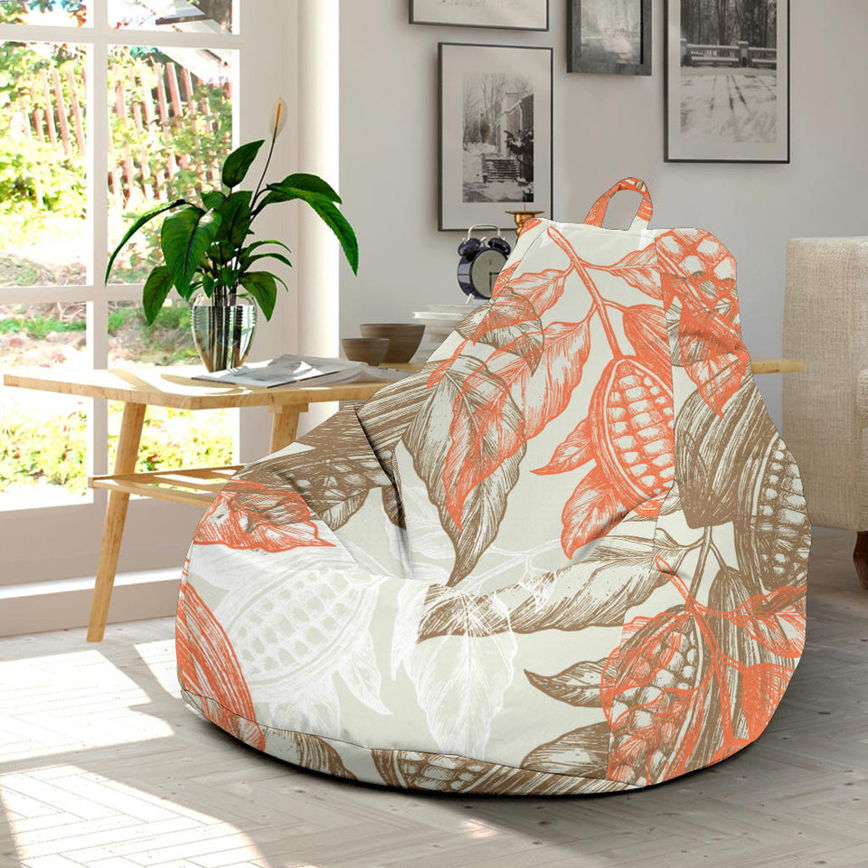 Cocoa Beans Cocoa Tree Pattern Bean Bag Cover