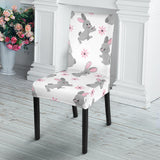 Watercolor Cute Rabbit Pattern Dining Chair Slipcover