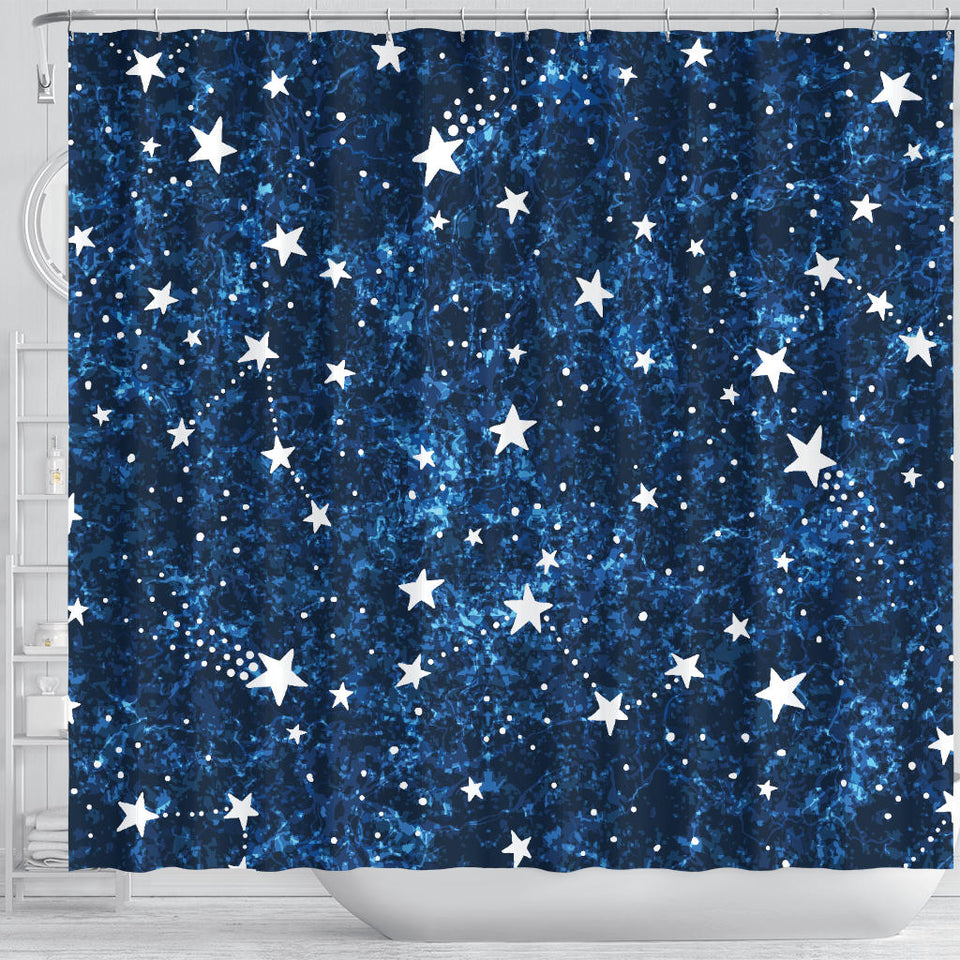 Night Sky Star Pattern Shower Curtain Fulfilled In US