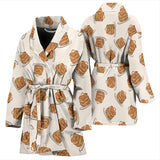 Pancake Pattern Print Design 01 Women's Bathrobe