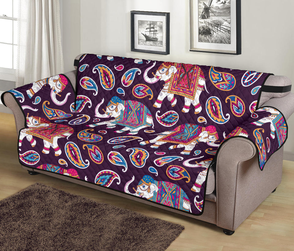 Elephant indian style ornament pattern Sofa Cover Protector