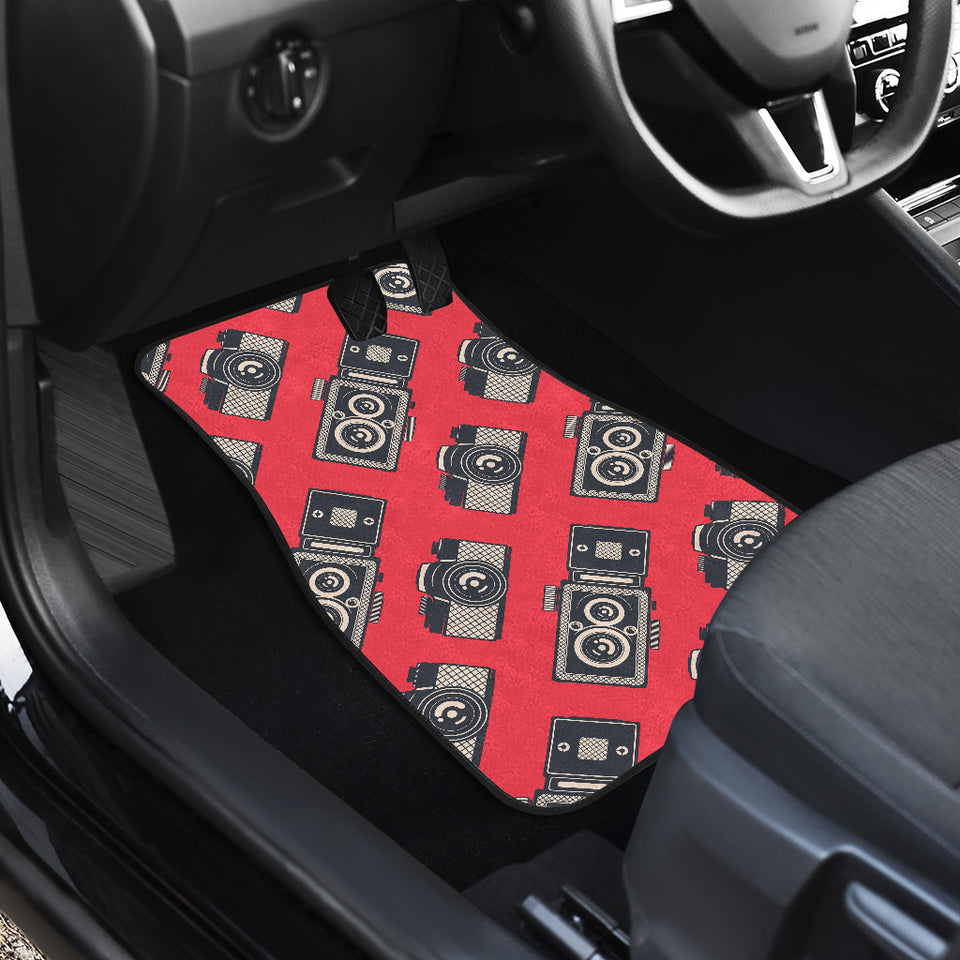 Camera Pattern Print Design 05 Front and Back Car Mats