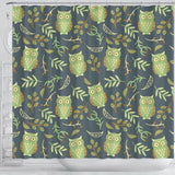 Cute Owls Leaves Pattern Shower Curtain Fulfilled In US