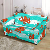 Octopuses Sea Wave Background Loveseat Couch Slipcover