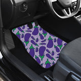 Eggplant Pattern Print Design 03 Front and Back Car Mats