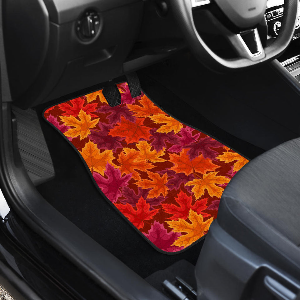 Autumn Maple Leaf Pattern Front And Back Car Mats
