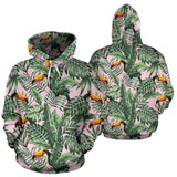 Toucan Tropical Green Jungle Palm Pattern Men Women Pullover Hoodie