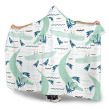 Crocodile Diver Pattern Hooded Blanket