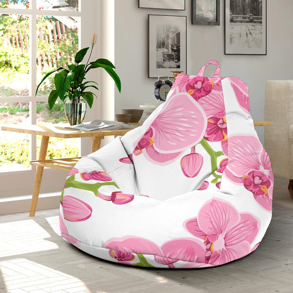 Pink Purple Orchid Pattern Background Bean Bag Cover