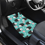 Hedgehog Pattern Print Design 03 Front and Back Car Mats