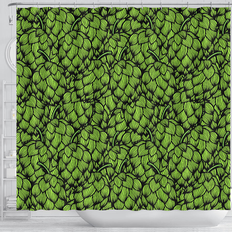Green Hop Pattern Shower Curtain Fulfilled In US