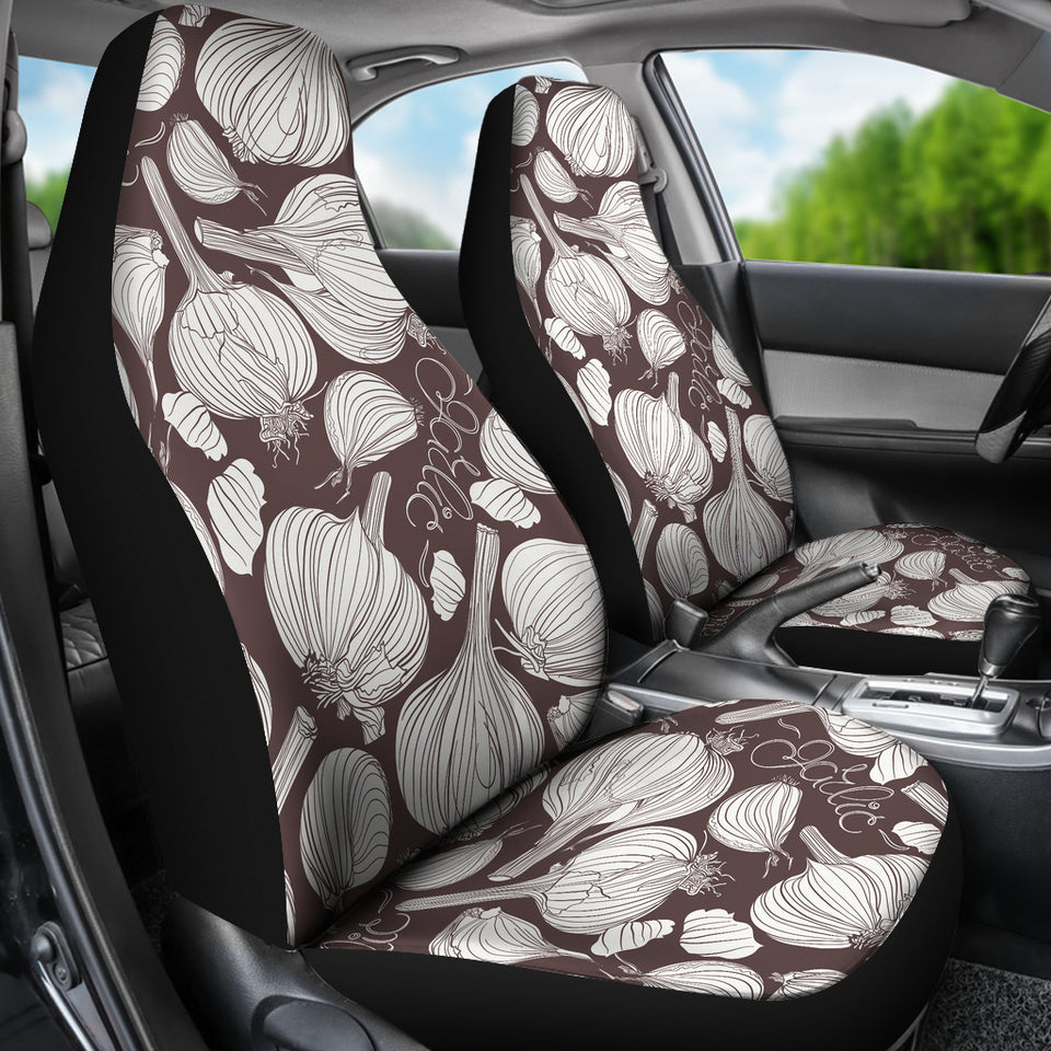 Garlic Bulb Dark Background Universal Fit Car Seat Covers