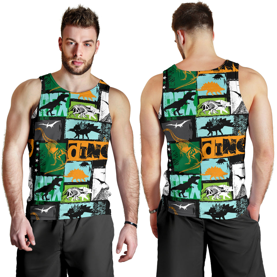 dinosaurs print pattern Men Tank Top