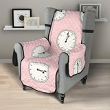 Clock pattern pink blackground Chair Cover Protector