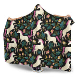 Unicorns Forest Background Hooded Blanket