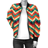 Zigzag  Chevron Colorful Pattern Women'S Bomber Jacket