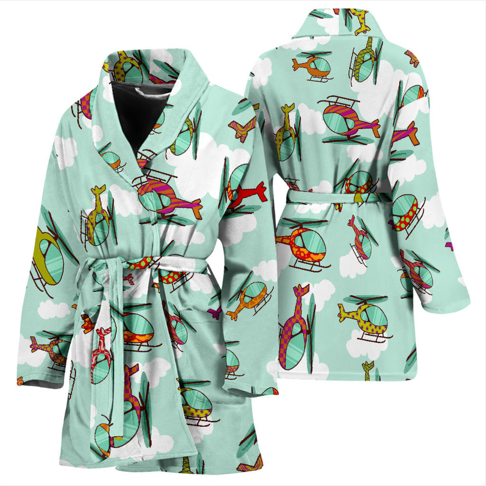 Helicopter Design Pattern Women'S Bathrobe
