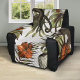 Monkey red hibiscus flower palm leaves floral pattern Recliner Cover Protector