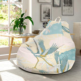 Bonsai Bamboo Stork Japanese Pattern Cream Theme Bean Bag Cover