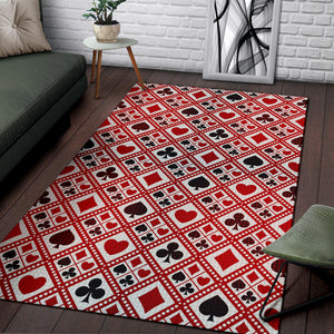 Casino Cards Suits Pattern Print Design 03 Area Rug