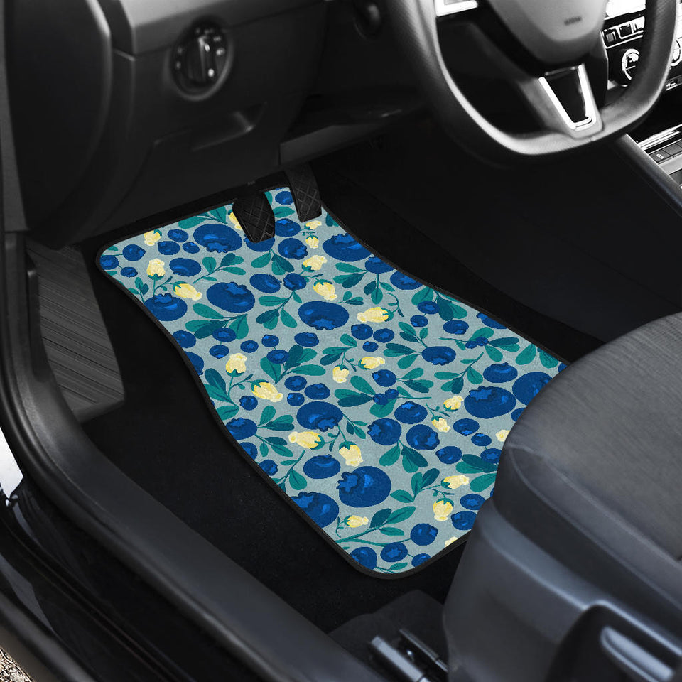 Blueberry Design Pattern Front And Back Car Mats