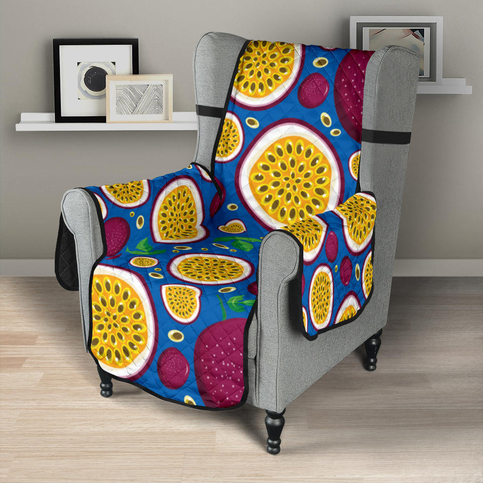 Passion fruit blue background Chair Cover Protector