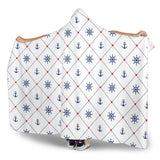 Anchor Rudder Nautical Design Pattern Hooded Blanket