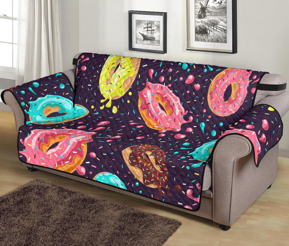 Colorful donut glaze pattern Sofa Cover Protector