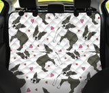 Boston Terrier Dog Hearts Vector Pattern Dog Car Seat Covers