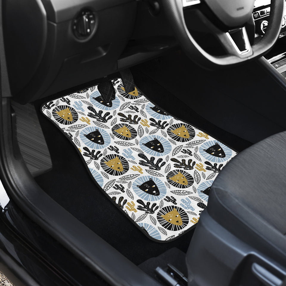 Lion Pattern Print Design 05 Front and Back Car Mats