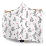 Watercolor Cute Rabbit Pattern Hooded Blanket