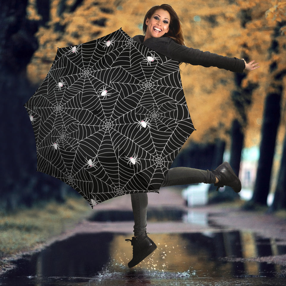 Spider Web Design Pattern Black Background White Cobweb Umbrella