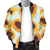 Watercolor Papaya Pattern Men'S Bomber Jacket