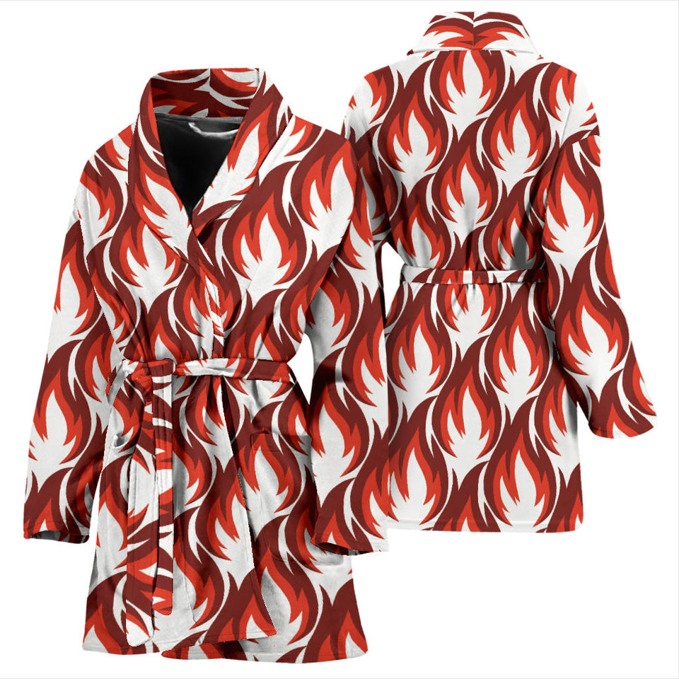 Fire Flame Symbol Design Pattern Women'S Bathrobe