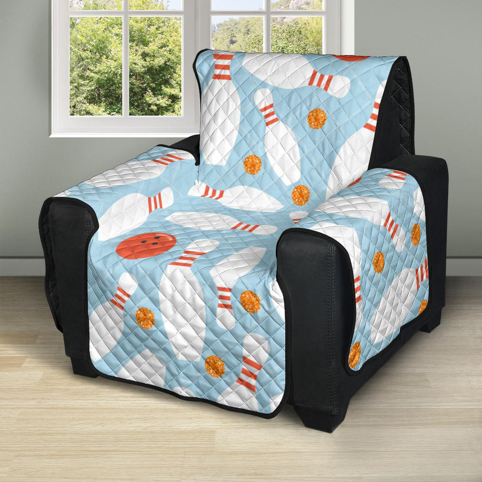 Bowling ball bowling pins blue blackground Recliner Cover Protector