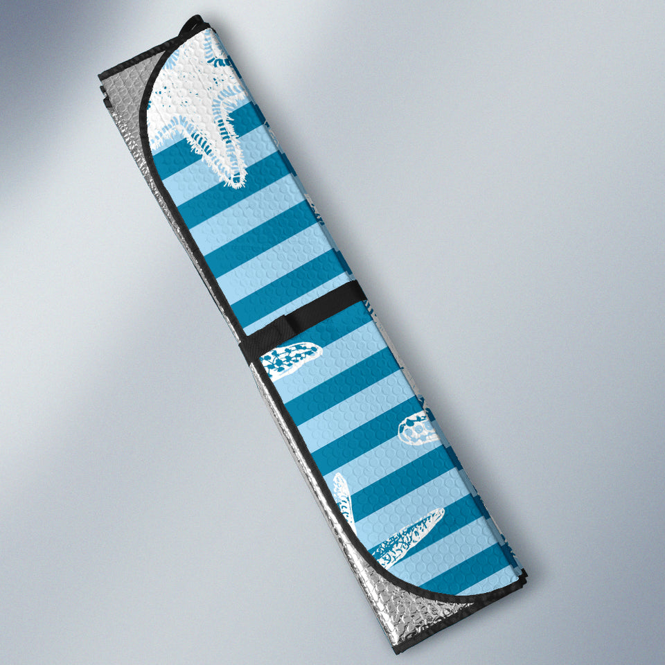 Starfish Blue Blackground Car Sun Shade