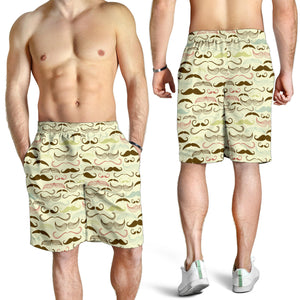 Mustache Beard Pattern Print Design 01 Men Shorts