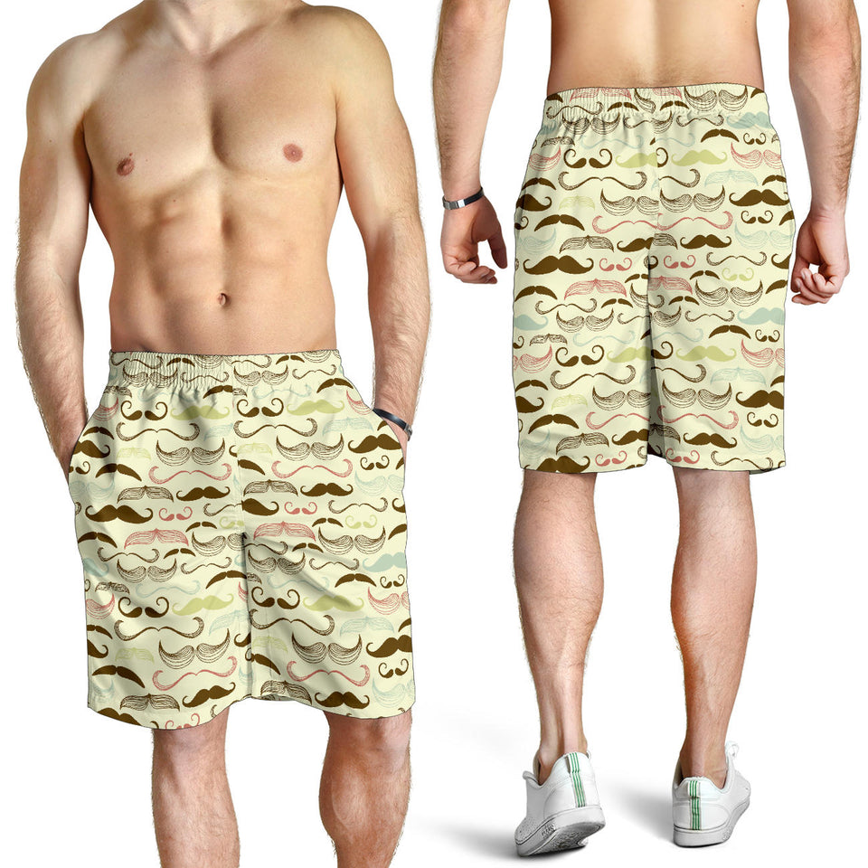 Mustache Beard Pattern Print Design 01 Men Shorts