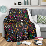 Music Notes Pattern Print Design 02 Premium Blanket