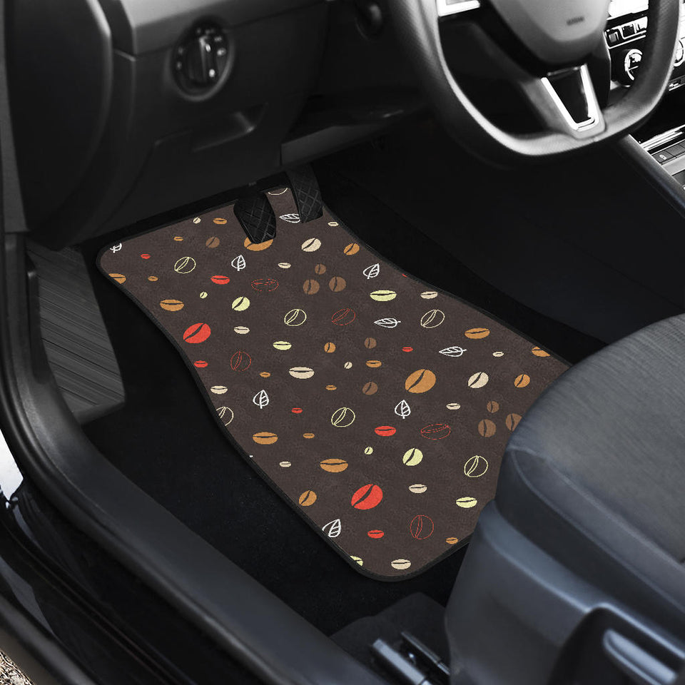 Coffee Bean Leave Pattern Front Car Mats