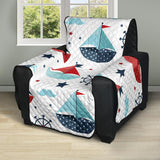 Cute color paper sailboat pattern Recliner Cover Protector