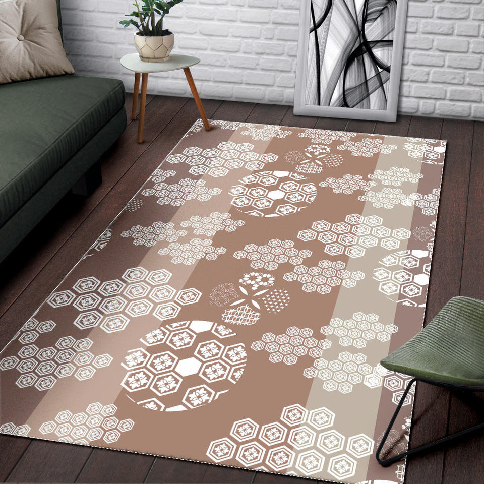 Beautiful Hexagon Japanese  Pattern Area Rug
