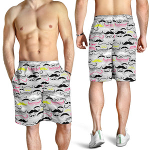 Mustache Beard Pattern Print Design 02 Men Shorts