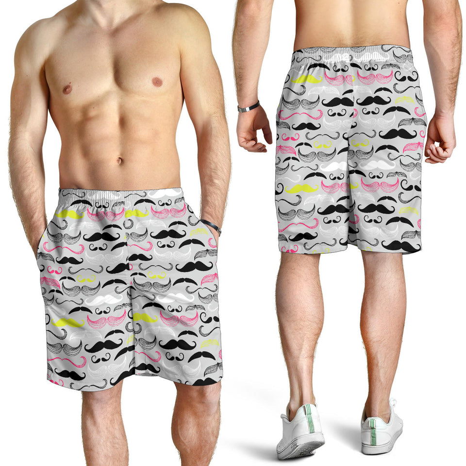 Mustache Beard Pattern Print Design 02 Men Shorts