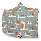 Beautiful Deers Winter Christmas Hooded Blanket